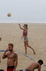 ALESSANDRA AMBROSIO Playing Volleyball on the Beach in Santa Monica 11/25/2017