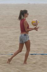 ALESSANDRA AMBROSIO Playing Volleyball on the Beach in Santa Monica 11/25/2017