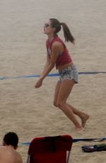 ALESSANDRA AMBROSIO Playing Volleyball on the Beach in Santa Monica 11/25/2017