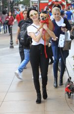 ALESSANDRA TORRESANI Out with Her Dog in Hollywood 11/17/2017