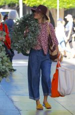 ALI LARTER Buys Christmas Wreath at Farmers Market in Los Angeles 11/25/2017
