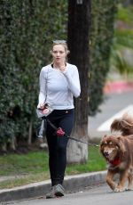AMANDA SEYFRIED with Her Dog Finn Hikking at Runyon Canyon in Los Angeles 11/28/2017