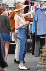 AMBER HEARD Shopping at Pasadena Flea Market 11/13/2017