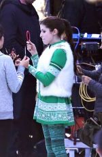 ANNA KENDRICK on the Set of Noelle in Vancouver 11/23/2017