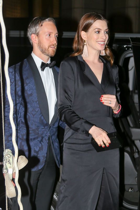 ANNE HATHAWAY and Adam Shulman at Cipriani in New York 11/15/2017