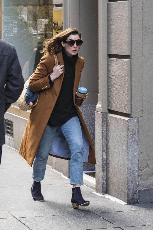 ANNE HATHAWAY Out and About in New York 11/21/2017