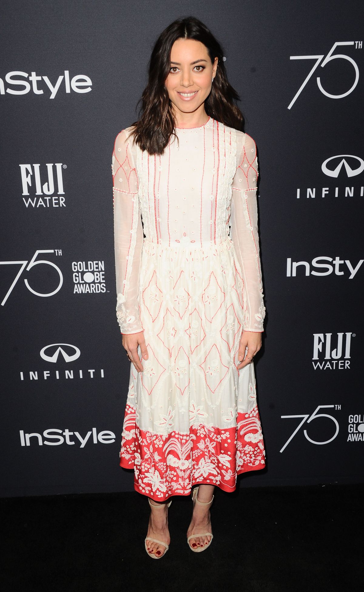 AUBREY PLAZA at HFPA & Instyle Celebrate 75th Anniversary of the Golden