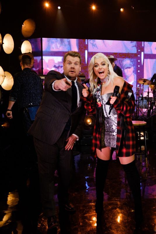 BEBE REXHA at Late Show with James Corden in New York 11/16/2017