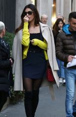 BELEN RODRIGUEZ Shopping at Louis Vuitton in Milan 11/21/2017