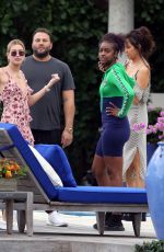 BELLA HADID and HAILEY BALDWIN at a Boat Ride in Miami 11/27/2017