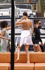 BELLA HADID and HAILEY BALDWIN at a Boat Ride in Miami 11/27/2017