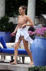 BELLA HADID and HAILEY BALDWIN at a Boat Ride in Miami 11/27/2017