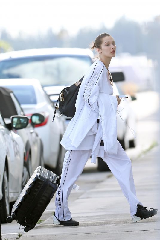 BELLA HADID Arrives in Miami on a Private Plane 11/24/2017