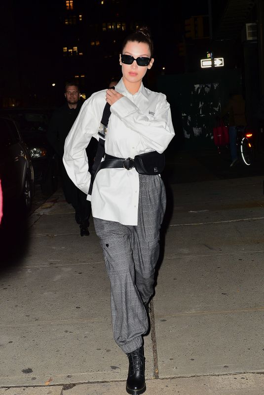 BELLA HADID Out in New York 11/08/2017