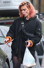 BILLIE PIPER Shows New Pink Hair Out in London 11/15/2017