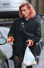 BILLIE PIPER Shows New Pink Hair Out in London 11/15/2017