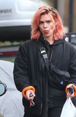 BILLIE PIPER Shows New Pink Hair Out in London 11/15/2017
