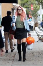 BUSY PHILIPPS Buys Halloween Trick or Treat Buckets at CVS in Los Angeles 10/31/2017