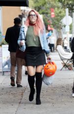 BUSY PHILIPPS Buys Halloween Trick or Treat Buckets at CVS in Los Angeles 10/31/2017