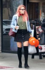 BUSY PHILIPPS Buys Halloween Trick or Treat Buckets at CVS in Los Angeles 10/31/2017