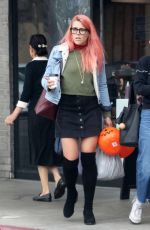 BUSY PHILIPPS Buys Halloween Trick or Treat Buckets at CVS in Los Angeles 10/31/2017