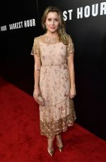 CAGGIE DUNLOP at Darkest Hour Premiere in Los Angeles 11/08/2017