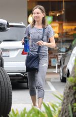 CALISTA FLOCKHART Leaves Soulcycle in Brentwood 10/30/2017