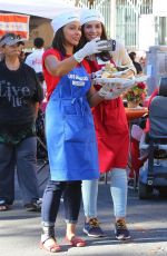 CAMILLA BANUS at Los Angeles Mission Thanksgiving Meal for the Homeless in Los Angeles 11/22/2017