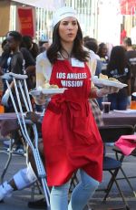 CAMILLA BANUS at Los Angeles Mission Thanksgiving Meal for the Homeless in Los Angeles 11/22/2017