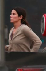 CANDRA BULLOCK on the Set of Her New Movie Bird Box in Los Angeles 10/30/2017
