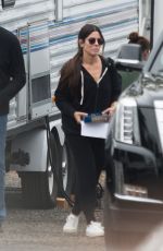 CANDRA BULLOCK on the Set of Her New Movie Bird Box in Los Angeles 10/30/2017