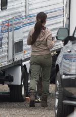 CANDRA BULLOCK on the Set of Her New Movie Bird Box in Los Angeles 10/30/2017