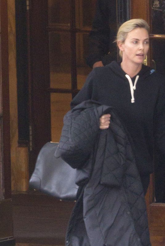 CHARLIZE THERON Leaves Her Hotel in Montreal 11/08/2017