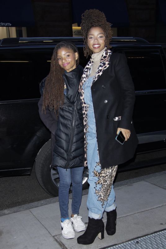 CHLOE and HALLE BAILEY Arrives at AOL Build in New York 11/17/2017