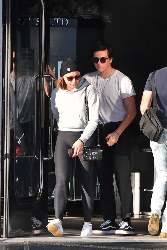 CHLOE MORETZ and Brooklyn Beckham Leaves XIV Karats Jewelry in Beverly Hills 11/26/2017