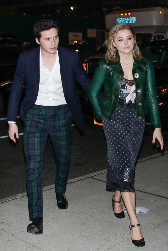 CHLOE MORETZ and Brooklyn Beckham Night Out in New York 11/28/2017
