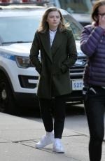 CHLOE MORETZ on the Set of The Widow in New York 11/11/2017