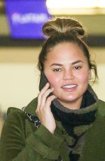 CHRISSY TEIGEN at Los Angeles International Airport 11/06/2017