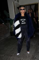 CHRISTINA AGUILERA Leaves Delilah in Los Angeles 11/03/2017