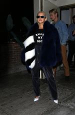 CHRISTINA AGUILERA Leaves Delilah in Los Angeles 11/03/2017