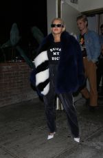 CHRISTINA AGUILERA Leaves Delilah in Los Angeles 11/03/2017