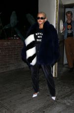 CHRISTINA AGUILERA Leaves Delilah in Los Angeles 11/03/2017
