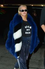 CHRISTINA AGUILERA Out for Dinner in Hollywood 11/03/2017