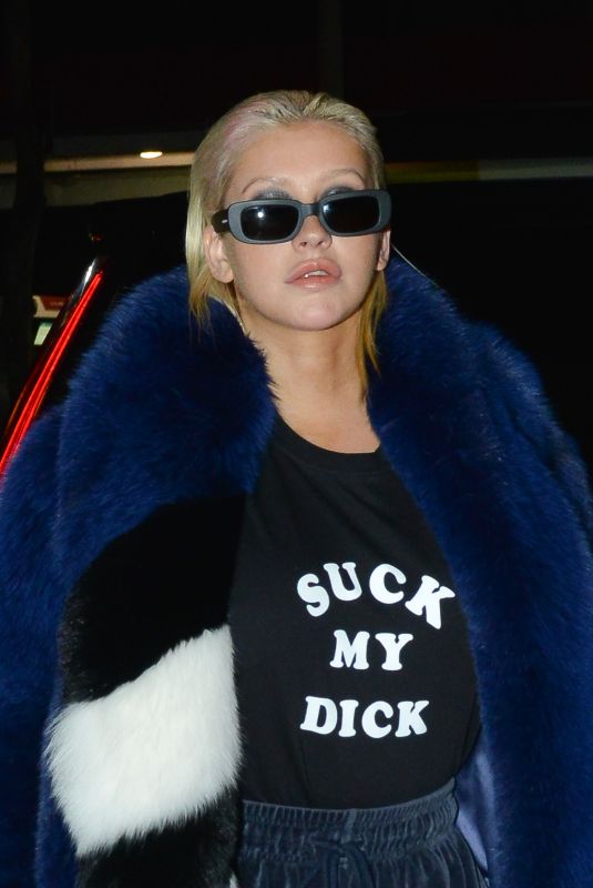 CHRISTINA AGUILERA Out for Dinner in Hollywood 11/03/2017