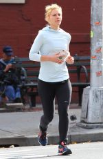CLAIRE DANES Out Jogging in New York 11/03/2017