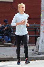 CLAIRE DANES Out Jogging in New York 11/03/2017