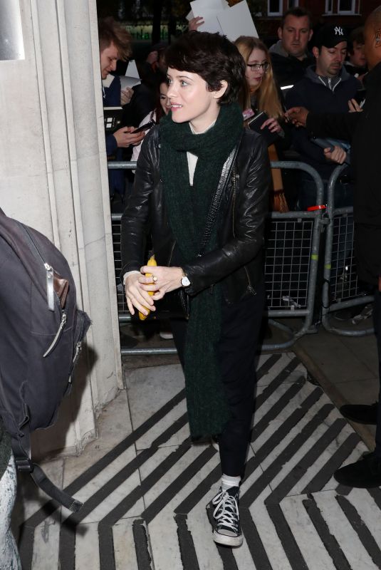 CLAIRE FOY Arrives at BBC Radio 2 Studios in london 11/24/2017