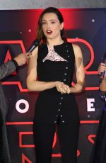 DAISY RIDLEY at Star Wars: The Last Jedi Premiere in Mexico City 11/20/2017