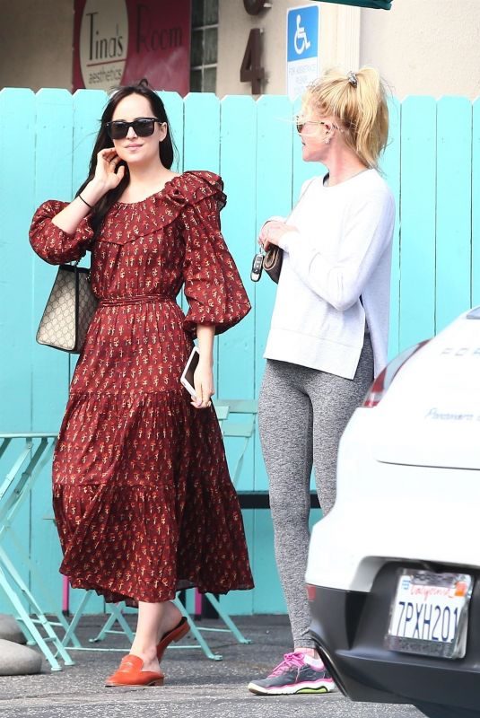 DAKOTA JOHNSON and MELANIE GRIFFITH Out for Coffee in West Hollywood 09/14/2017