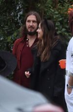 DAKOTA JOHNSON Trick or Treating on Halloween Night in Studio City 10/31/2017